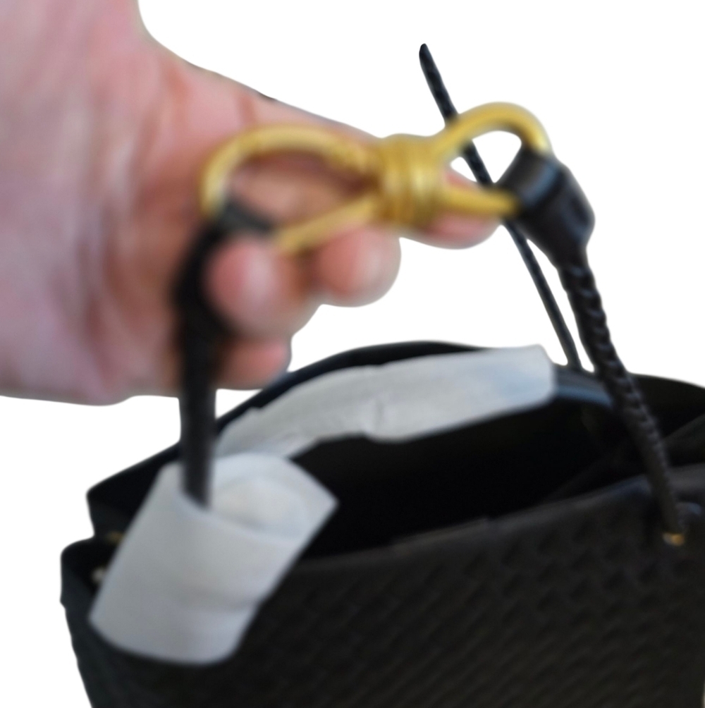 Black Woven Handbag - Picture 2 of 12
